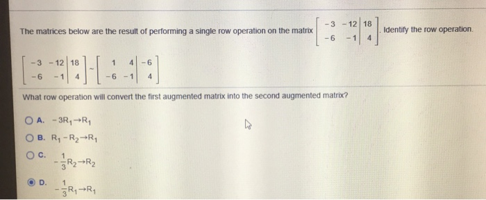 Solved 3 12 18 The matrices below are the result of Chegg