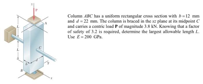 Solved Column ABC has a uniform rectangular cross section | Chegg.com
