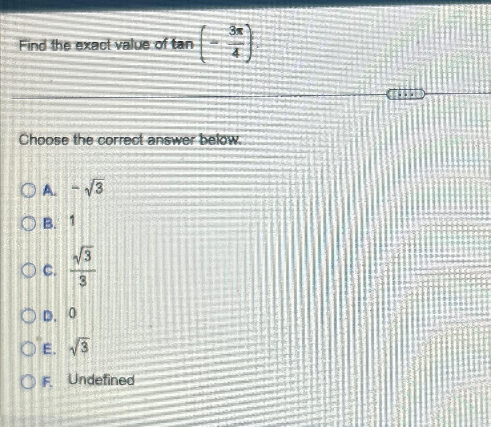 find the exact value of tan 1 sqrt 3 3