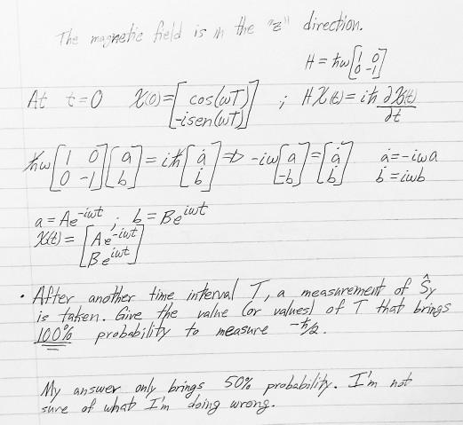 Solved The Magnetic Field Is In The 2 Direction H How Chegg Com