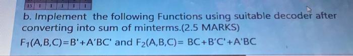 Solved 15 1 1 1 b. Implement the following Functions using | Chegg.com