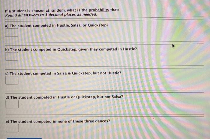 Solved A Survey Was Conducted At A Local Ballroom Dance | Chegg.com