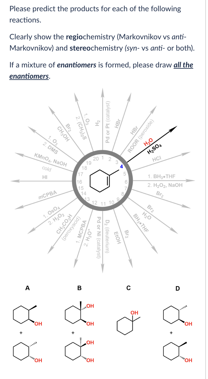 Solved Please Help Predict The Products For Each Of The Chegg Com