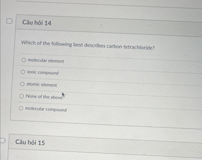 Solved Câu hỏi 14 Which of the following best describes | Chegg.com
