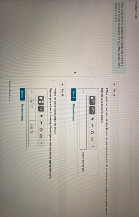 Solved Problem 4.20 Mary needs to row her boat across a 190 | Chegg.com