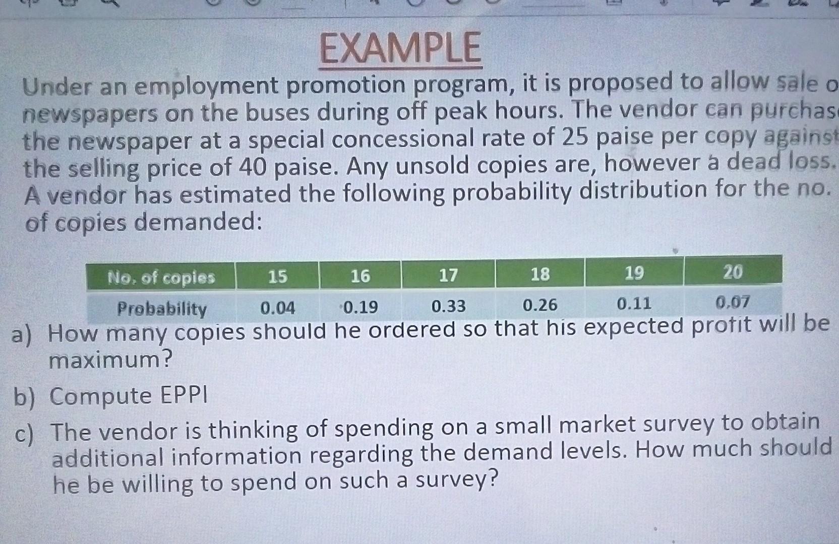 Solved EXAMPLE Under an employment promotion program, it is | Chegg.com