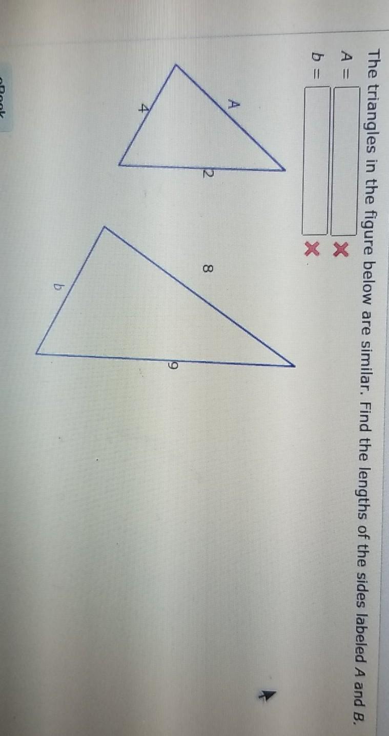 The triangles in the figure below are similar. image