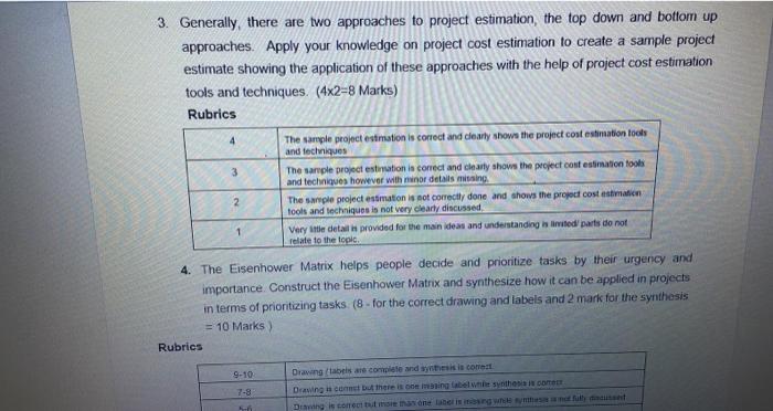 Solved 3. Generally, There Are Two Approaches To Project | Chegg.com