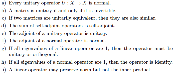 a) Every unitary operator U X X is normal. b) A | Chegg.com