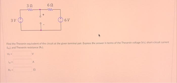 Solved Find the Thevenin equivalent of the circuit at the | Chegg.com