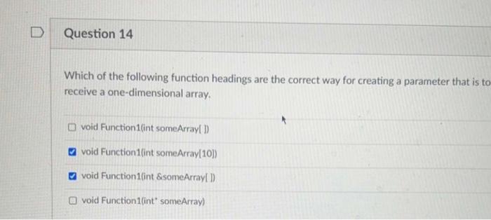 Solved Which Of The Following Function Headings Are The | Chegg.com