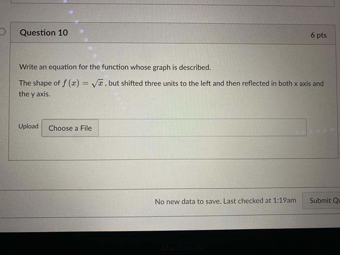 given the equation y=3x^2 10 find the equation of the line of symmetry