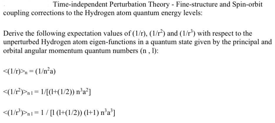 Solved Time-independent Perturbation Theory - | Chegg.com