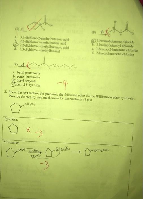 Solved a. 3,3-dichloro-2-tnethylbutanoic acid b. | Chegg.com