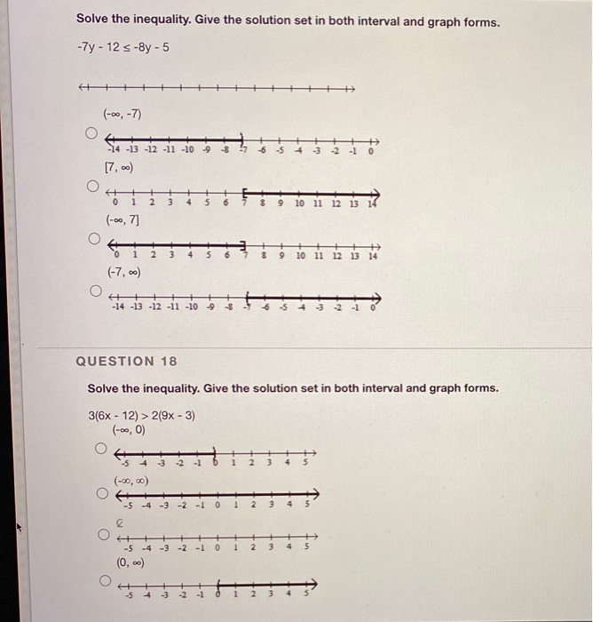 Solve The Inequality Give The Solution Set In Both Chegg 