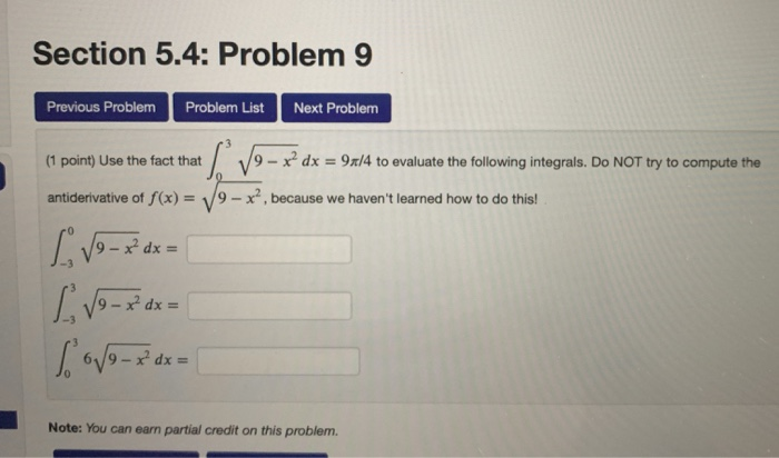 Solved Section 5.4: Problem 9 Previous Problem Problem List | Chegg.com