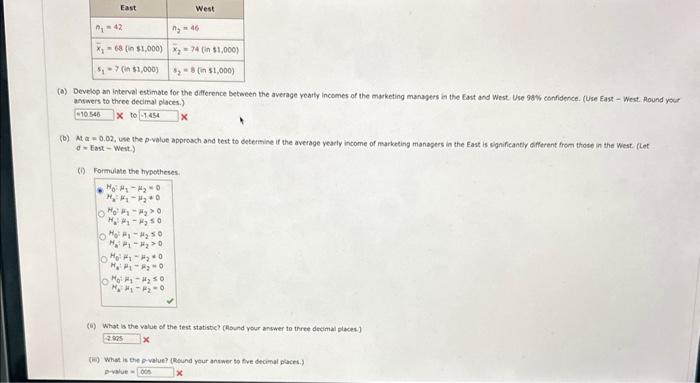 Solved a) Develop an interval estimate for the difference | Chegg.com