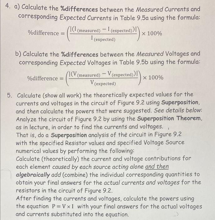 Solved 4. a) Calculate the %differences between the Measured | Chegg.com