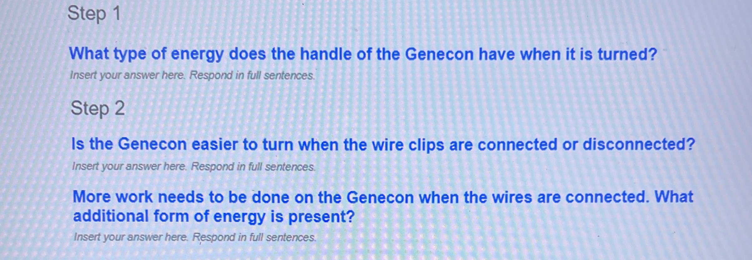 Solved Step 1What type of energy does the handle of the | Chegg.com