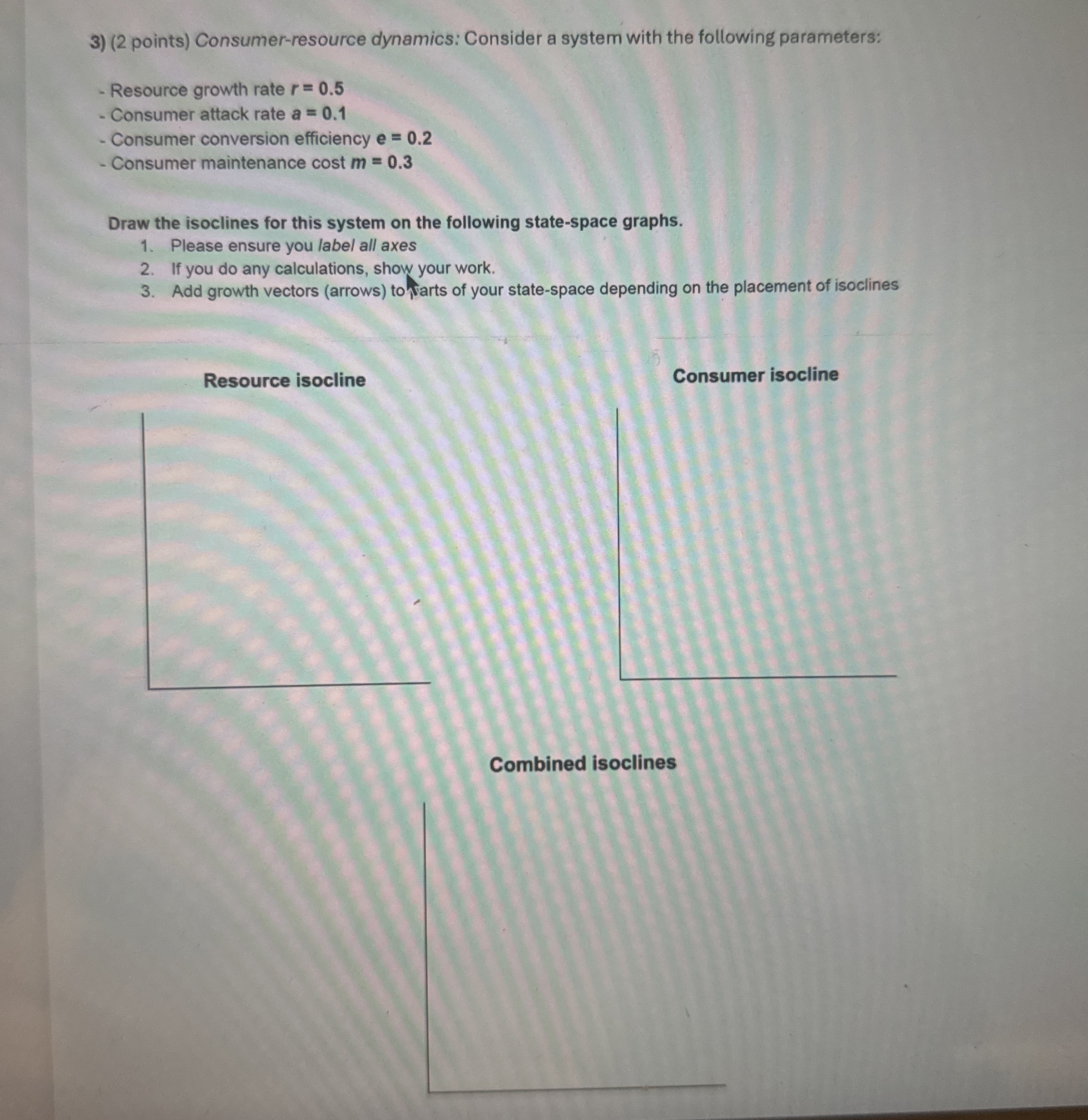 Solved (2 ﻿points) ﻿Consumer-resource dynamics: Consider a | Chegg.com