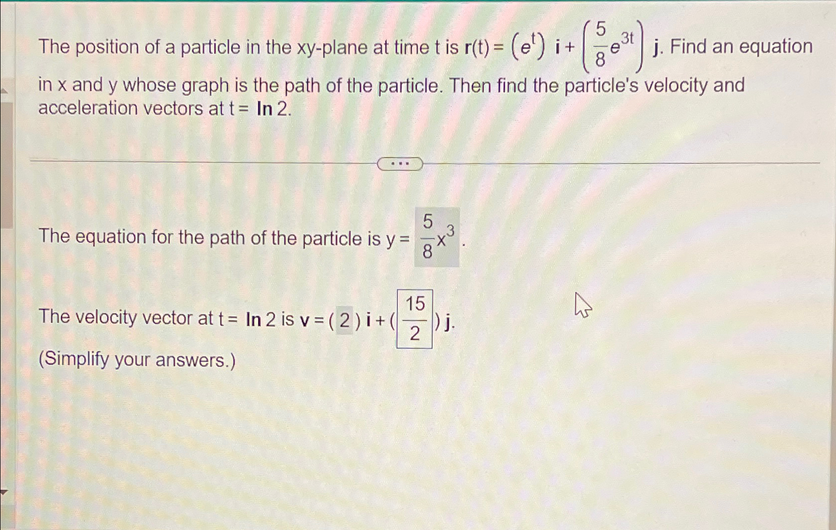 Solved The position of a particle in the xy-plane at time t | Chegg.com