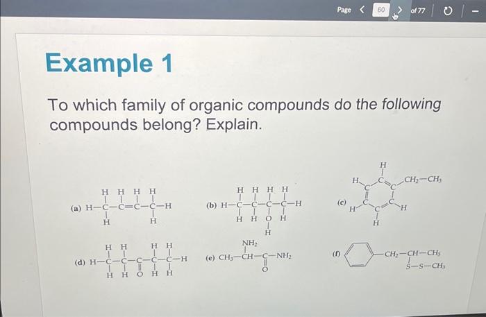 to which family of organic compounds do the following | Chegg.com