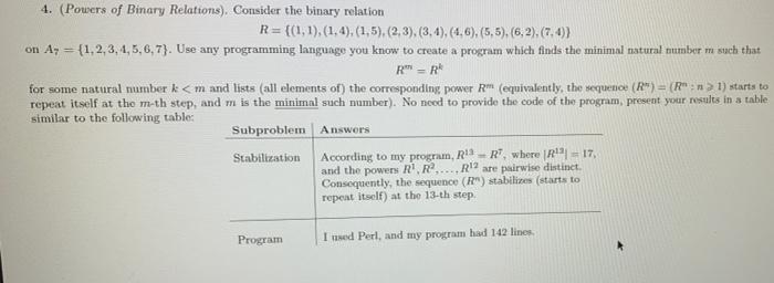 Solved 4. (Powers Of Binary Relations). Consider The Binary | Chegg.com