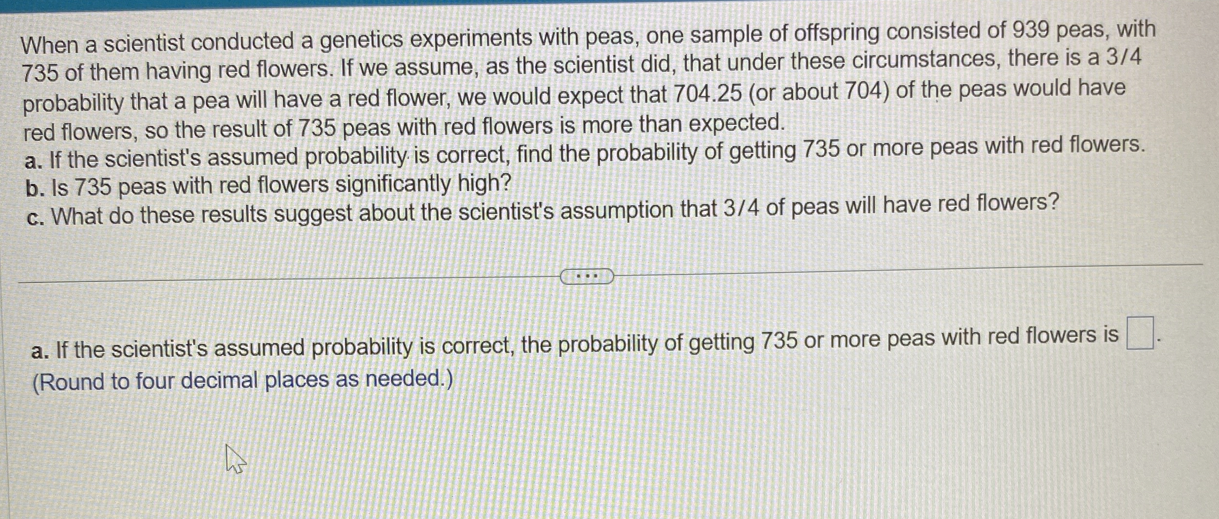 Solved When a scientist conducted a genetics experiments | Chegg.com