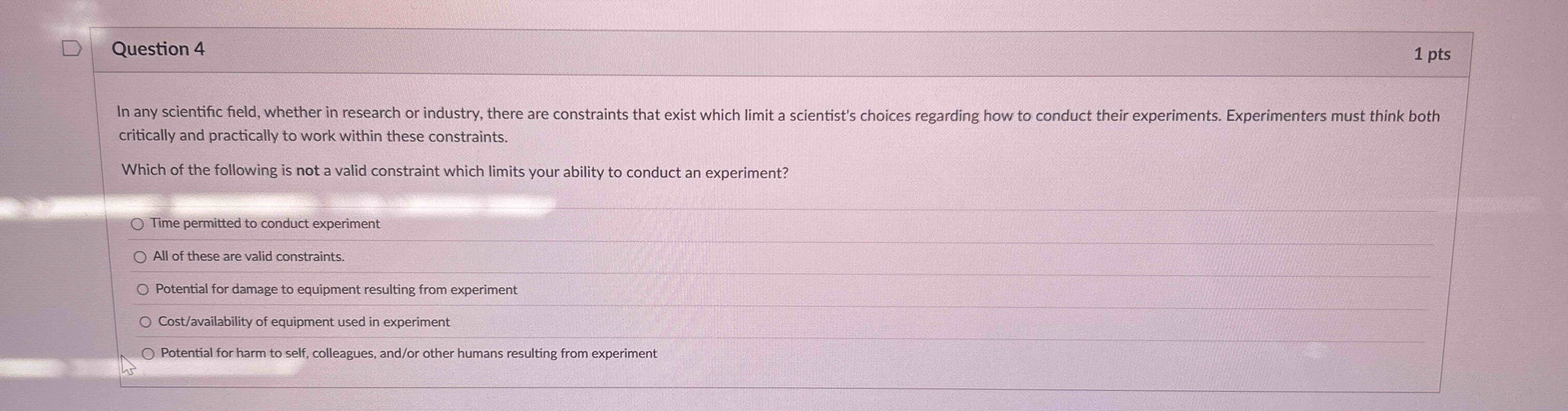 Solved Question 4Which of the following is not a valid | Chegg.com