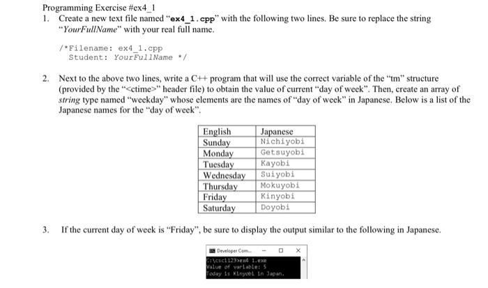 Weekdays in Japanese - Monday, Tuesday, Wednesday, Thursday, Friday,  Saturday, Sunday