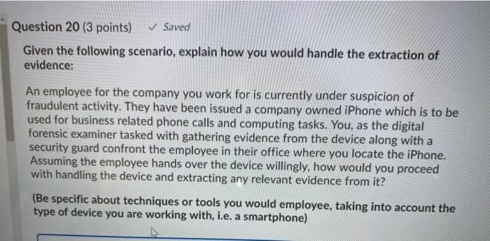 Solved Question 20 (3 points) Saved Given the following | Chegg.com