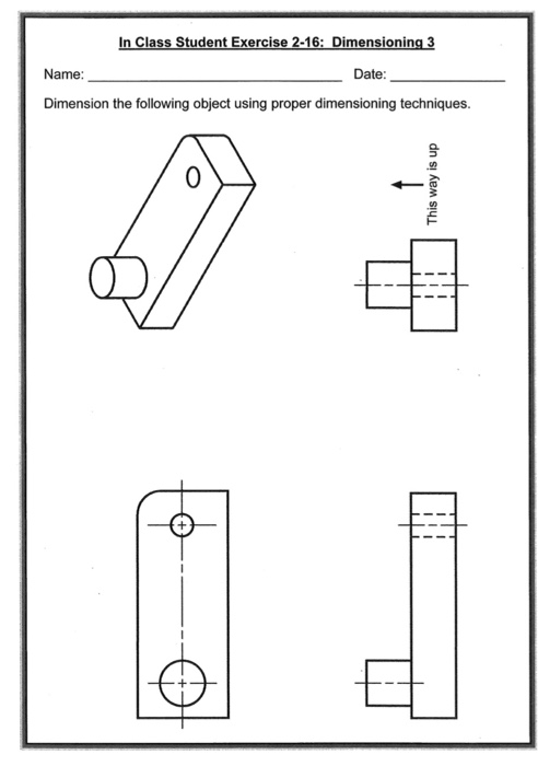 Solved In Class Student Exercise 2-16: Dimensioning 3 Name: | Chegg.com