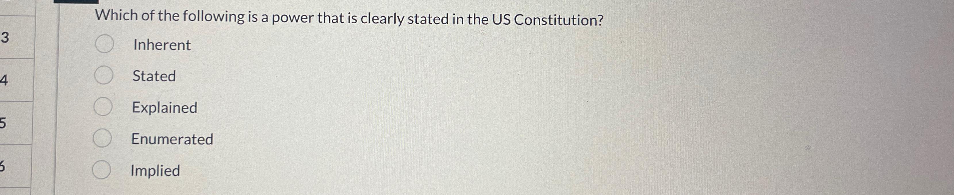 Which of the following is a power that is clearly | Chegg.com