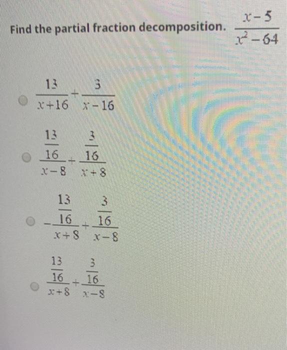 X 5 Find The Partial Fraction Decomposition 2 64 Chegg Com