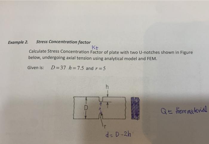 Solved Example 2. Stress Concentration factor Kt Calculate | Chegg.com