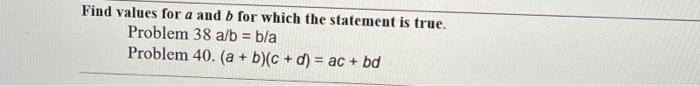 Solved Find Values For A And B For Which The Statement Is | Chegg.com