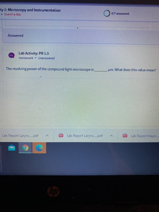 Solved the resolving power of the compound light microscope