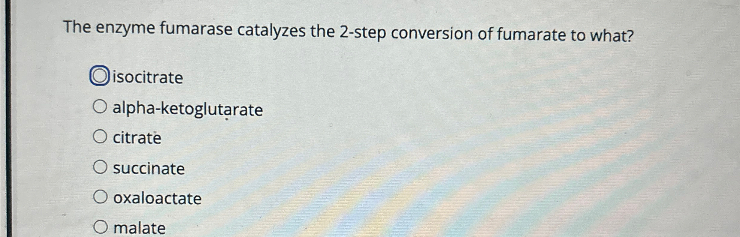 Solved The enzyme fumarase catalyzes the 2-step conversion | Chegg.com
