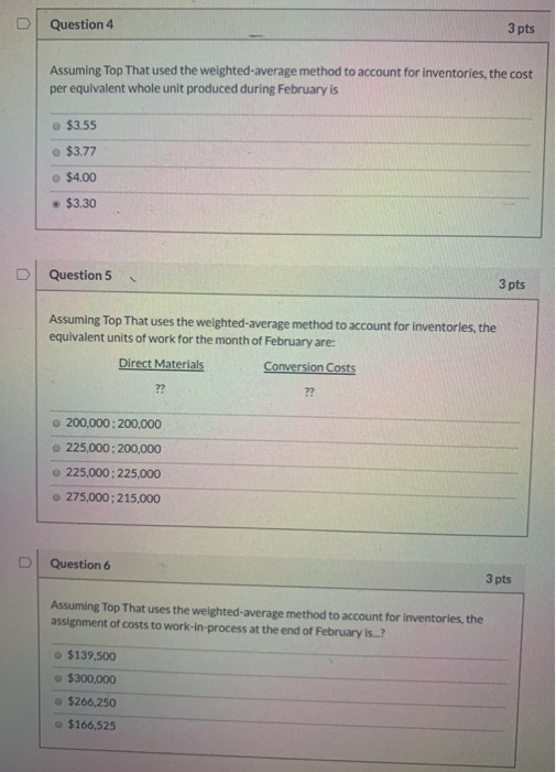 Solved USE THE FOLLOWING INFO. FOR THE NEXT SIX QUESTIONS | Chegg.com