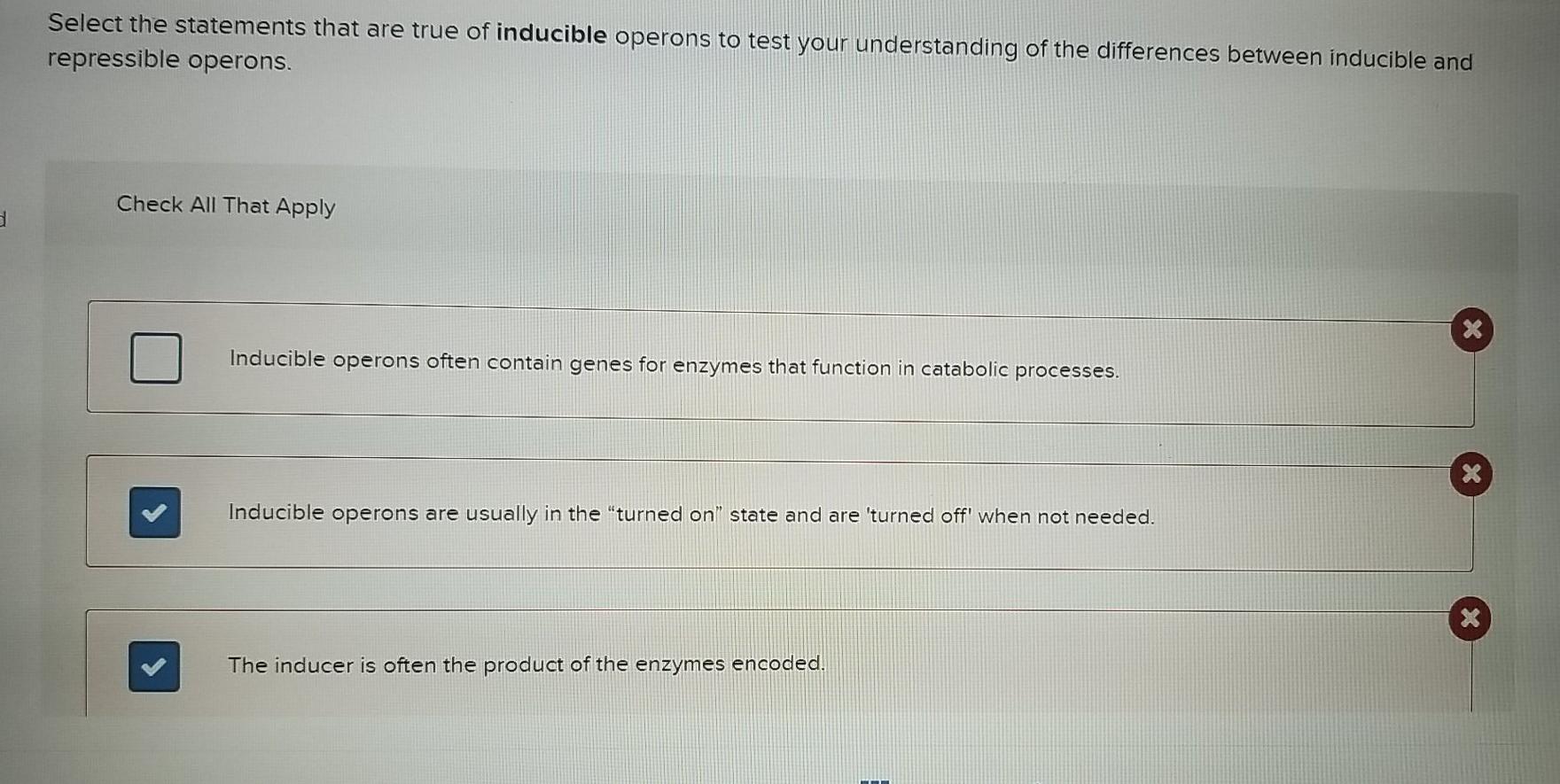 Solved Select the statements that are true of inducible