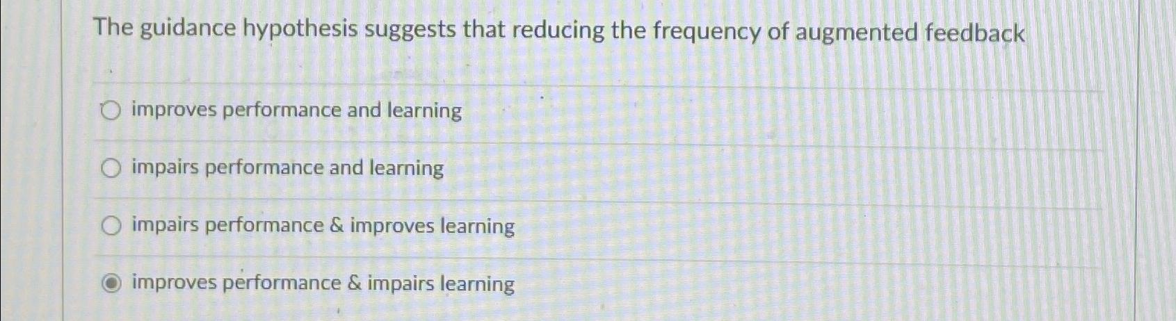 guidance hypothesis learning