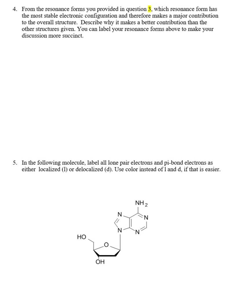 Solved 1-3: Draw all resonance structures for the following | Chegg.com