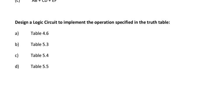 Solved Design a Logic Circuit to implement the operation | Chegg.com
