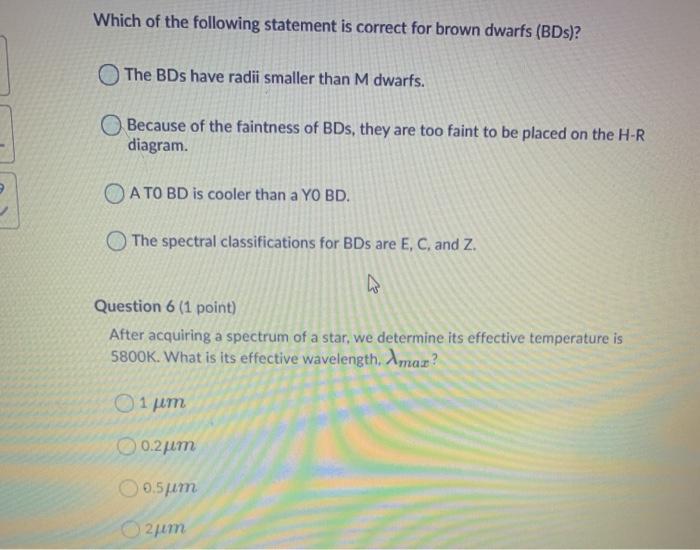 Solved The spectral classification system have