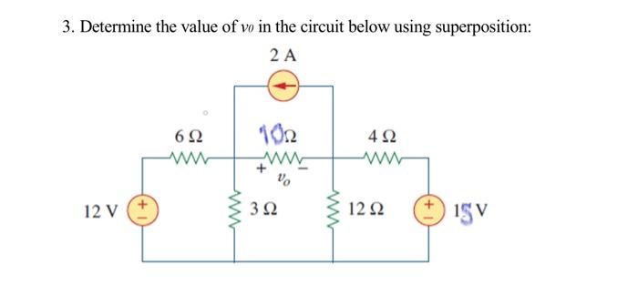 Solved 3. Determine the value of v0 in the circuit below | Chegg.com