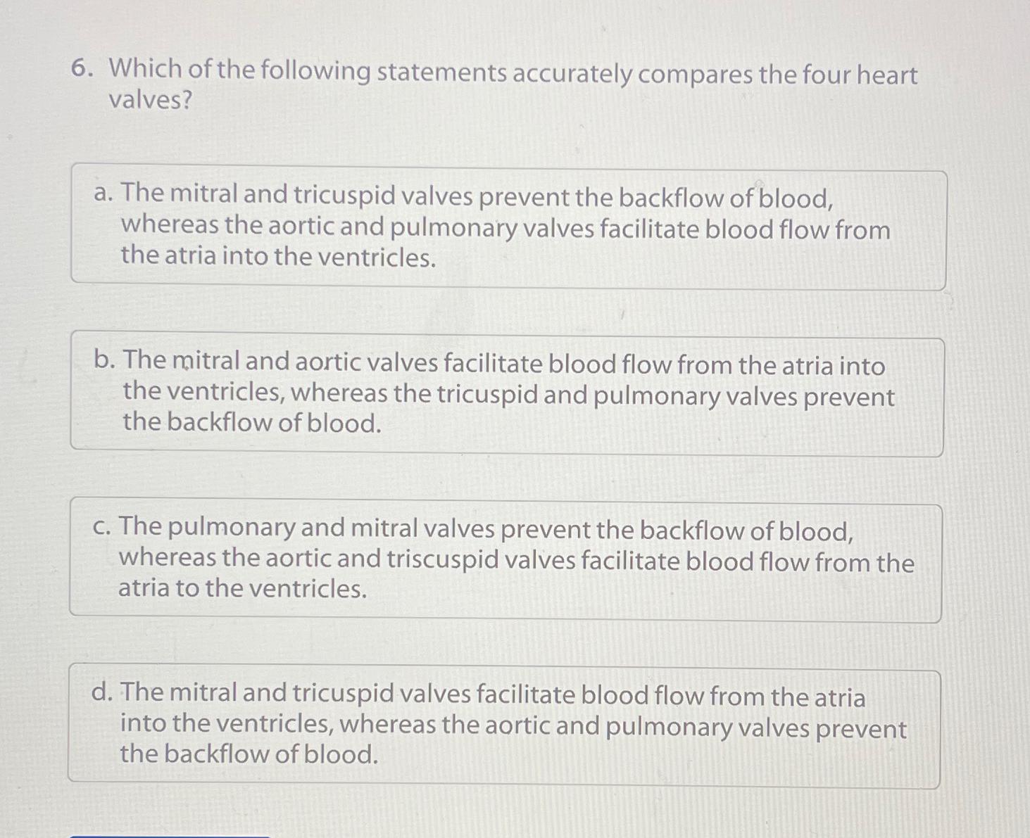 Solved Which of the following statements accurately compares | Chegg.com