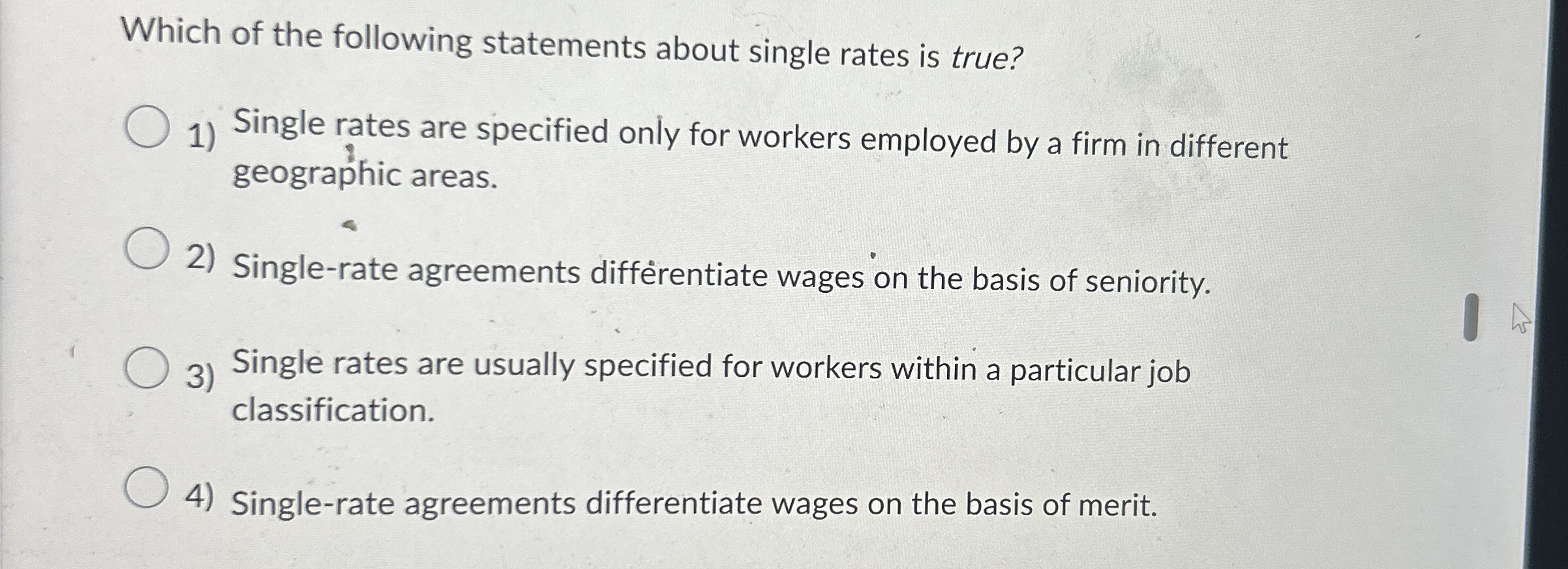 Which of the following statements about single rates | Chegg.com