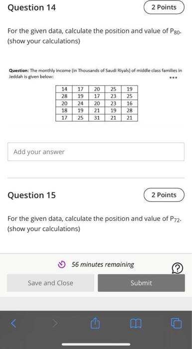 Solved Question 14 2 Points For the given data, calculate | Chegg.com