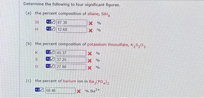 Solved Determine the following to four significant figures. | Chegg.com