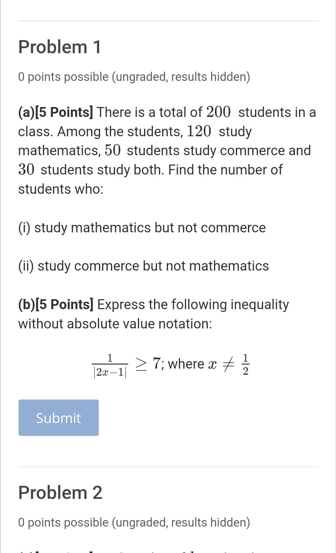 Solved Problem 1 0 Points Possible (ungraded, Results | Chegg.com